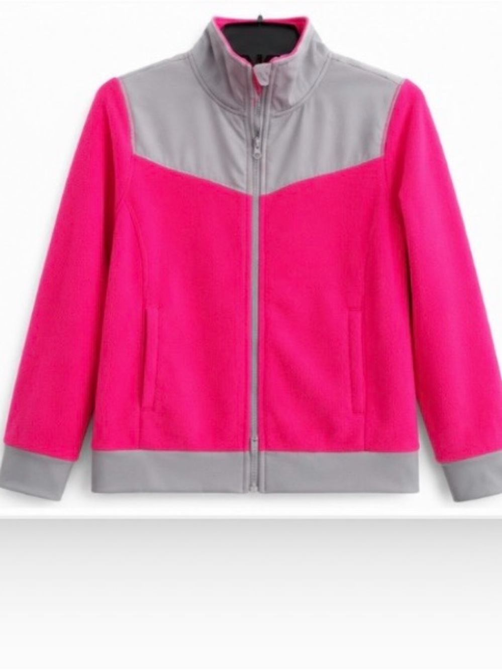 Athletic Works Hot Pink Fleece Jacket with Light Gray Trim